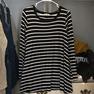 Charlotte Russe tunic, stripped, long sleeve shirt