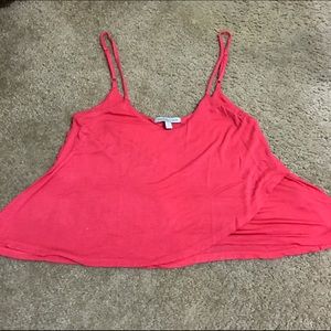 Pink/Coral Spaghetti-Strapped Crop Top