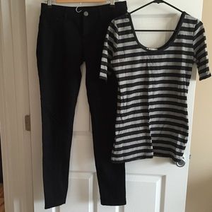Gray top and black Jeggings