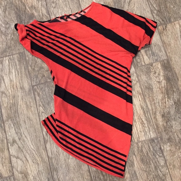 Bright orange and red Top