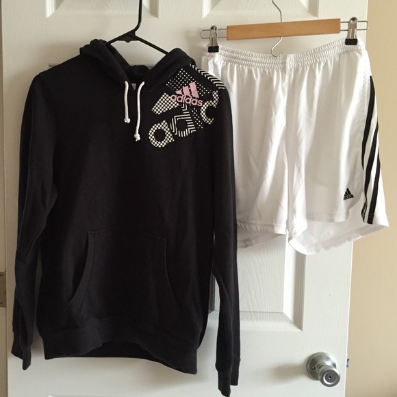 Adidas hoodie and shorts