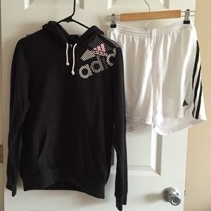 Adidas hoodie and shorts