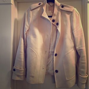 BANANA REPUBLIC cream peacoat size S