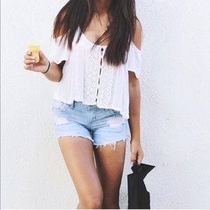 • S O L D • Hollister off shoulder crop top
