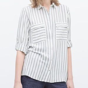 Zara oversized stripe button down