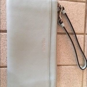 Baby blue coach wristlet