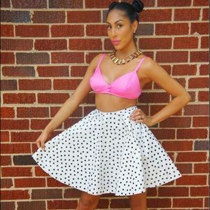 Vinyl polka dot circle skirt