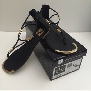 Dolce Vita 8.5 black and gold sandal. Like new