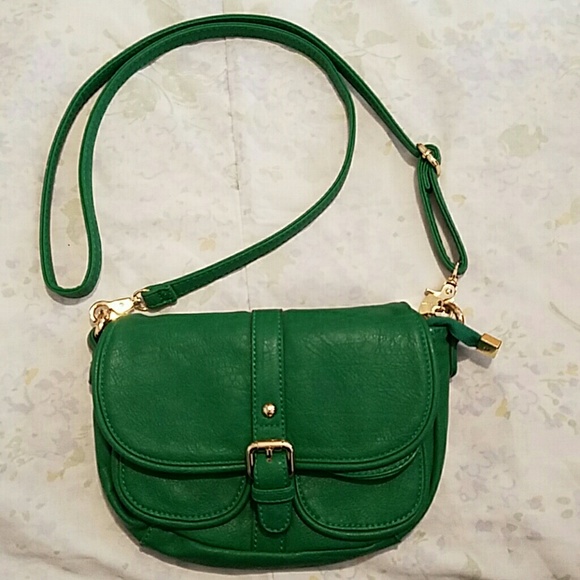 green leather crossbody bag