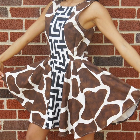 Abstract backless mini dress