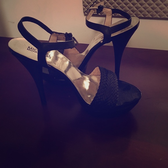 Black strappy Michael Kors heels