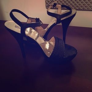 Black strappy Michael Kors heels