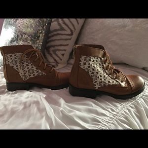 Steve Madden Brown Lace Booties