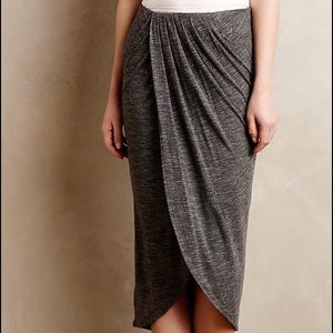 Anthropologie charcoal draped midi skirt by Dolan