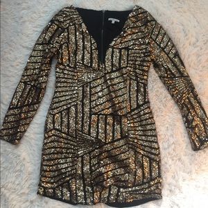 Gold sequin dress
