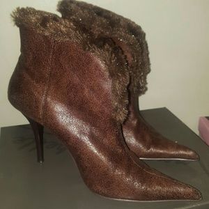 Faux Suede fur stiletto booties size 8