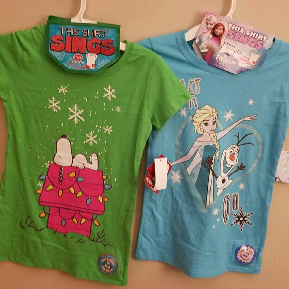 Peanuts & Frozen Singing Holiday Shirts