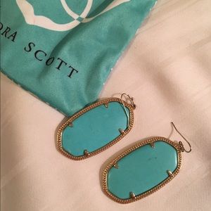 Turquoise Kendra Scott Danielle earrings gold