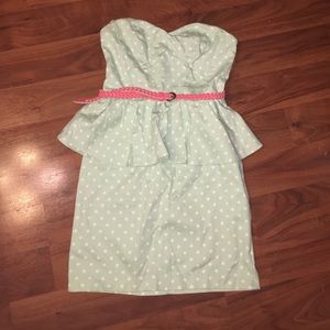 CITY TRIANGLE / Peplum Polka Dot Strapless 👗