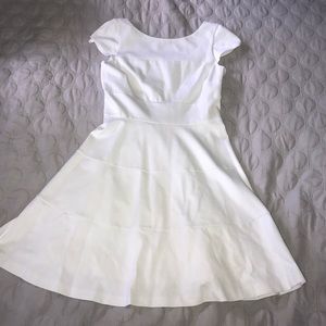 Banana Republic short sleeve white ponte dress