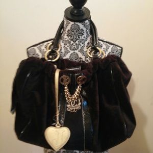 Juicy Couture black velour arm/shoulder bag