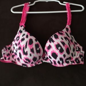 PINK Wear everywhere push up bra cheetah print