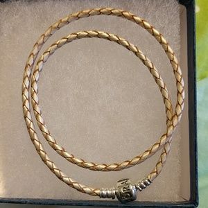 Pandora double leather bracelet