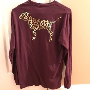 PINK Cheetah Long Sleeve Campus Tee