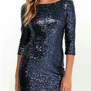 3/4 blue sequin dress lowest price ends 7/24