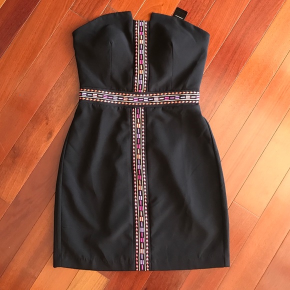 NWT black Bebe tub top sweetheart dress