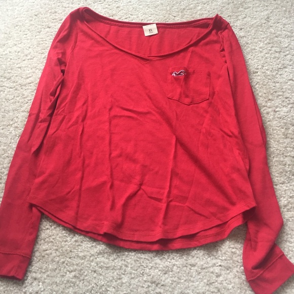 HOLLISTER RED LONG SLEEVED SHIRT