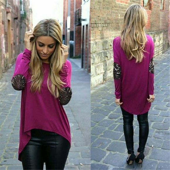 SOLD OUT! 🎉New, Sassy berry colored top - Picture 1 of 4