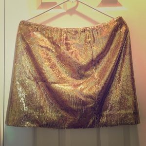 H&M Shiny Gold Mini Skirt