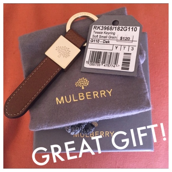🌟30% OFF [NIB/NWT] Mulberry Tessie Keyring in Oak
