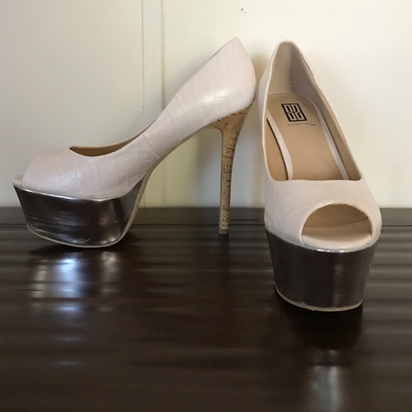 Cream stiletto heels