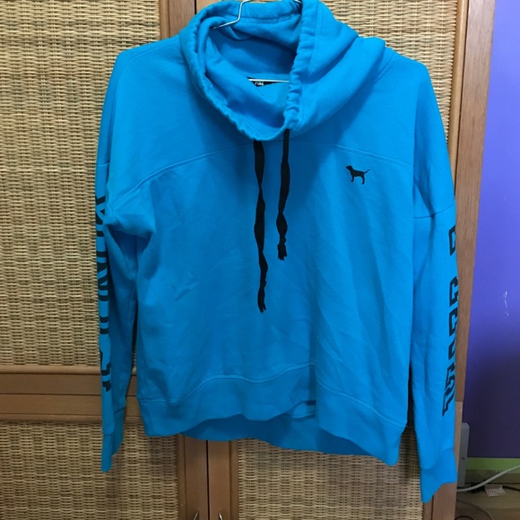 PINK Victoria's Secret Tops - Victoria secret PINK hoodie, large, blue and black