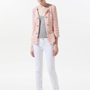 NWT Zara Pink Tweed Jacket