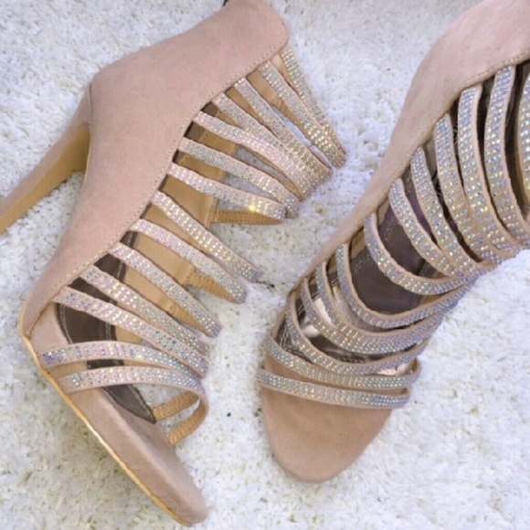 Champagne Rhinestone stilettos