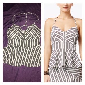 Striped peplum shirt