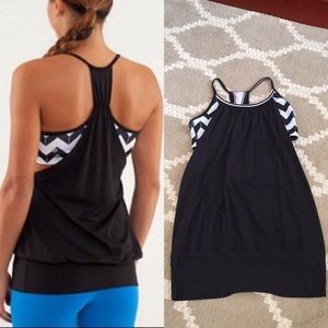 Lululemon No Limits Tank (Black w/chevron)