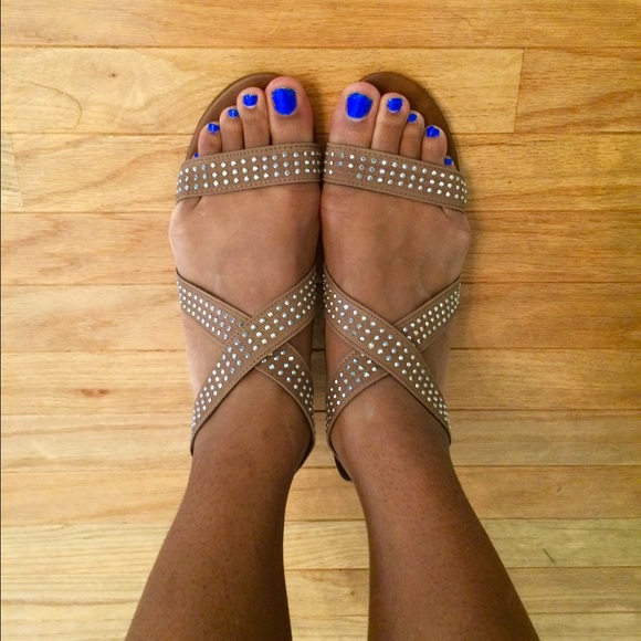 Studded Elastic Strap Sandals