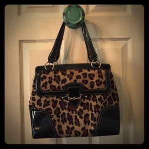 Talbots leopard tote