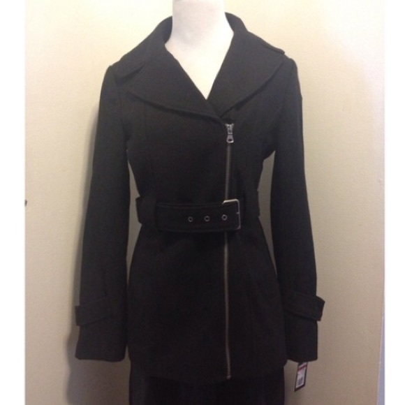 Guess Wool Blend Belted Jacket