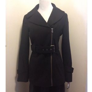 Guess Wool Blend Belted Jacket