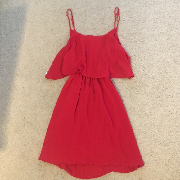Red open back dress!