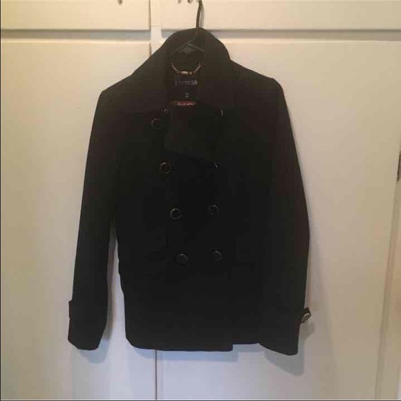 Express coat XS black with gold trimmed buttons!