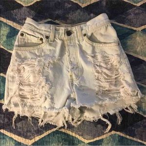 Levi's distressed vintage high waisted shorts