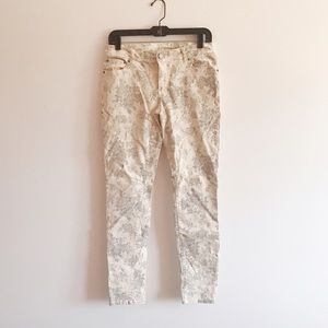 White Floral skinny Jean