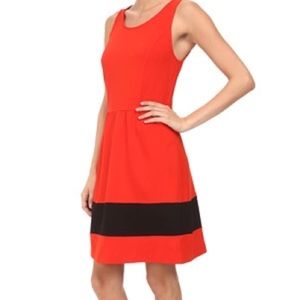 NWT Kensie Ponte Dress Red Black Combo