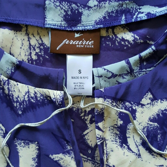 Prairie New York Pullover Purple Floral Blouse, Size Small - Picture 2 of 3